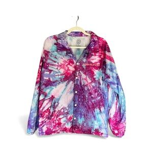 Odd Future Tie-Dye Coach Jacket Men’s Large Pink Purple Blue Nylon Windbreaker